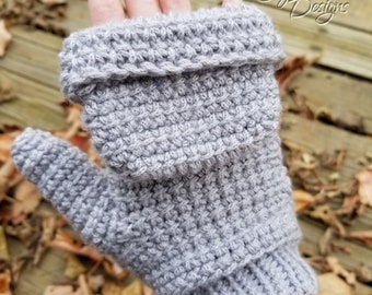 PDF Crochet PATTERN Linked Flop Top Mittens, Adult Sizes