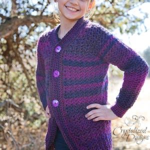 PDF Crochet PATTERN Angella Cardigan, Child Sizes image 3