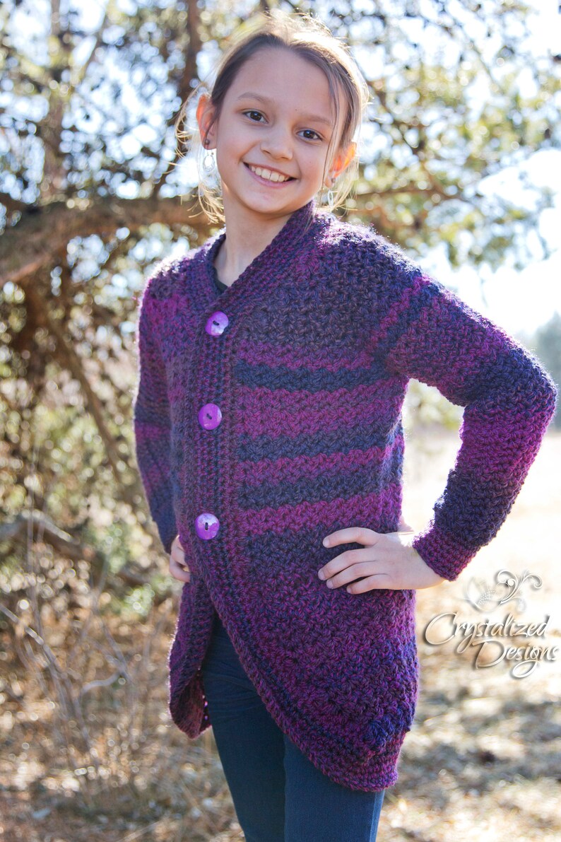 PDF Crochet PATTERN Angella Cardigan, Child Sizes image 3