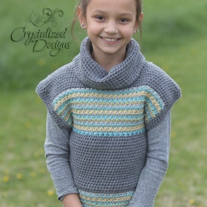 PDF Crochet PATTERN Avalon Shore Pullover Child Sizes image 3