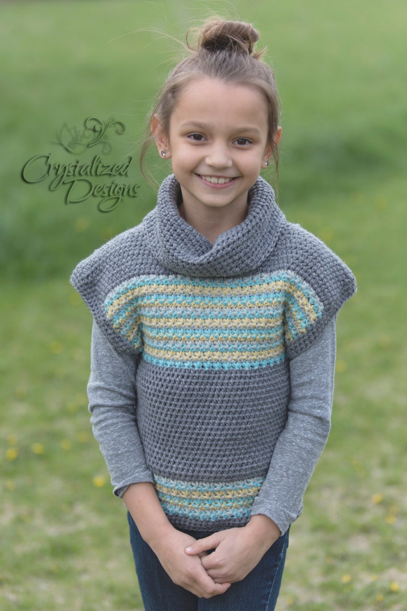 PDF Crochet PATTERN Avalon Shore Pullover Child Sizes image 3