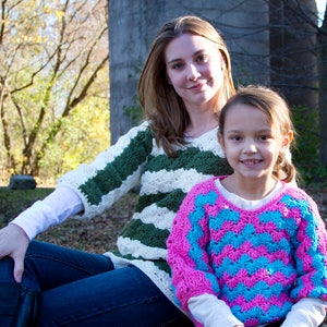 PDF Crochet PATTERN Pam&#39;s Pullover, Child Sizes