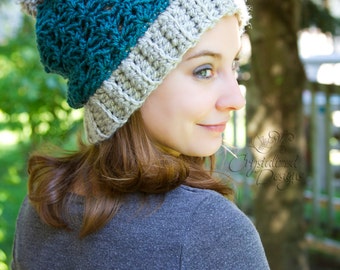 PDF Crochet PATTERN Jasmine Beanie, Toddler - Adult