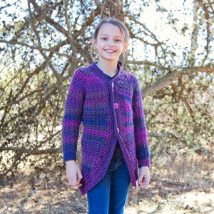 PDF Crochet PATTERN Angella Cardigan, Child Sizes image 2