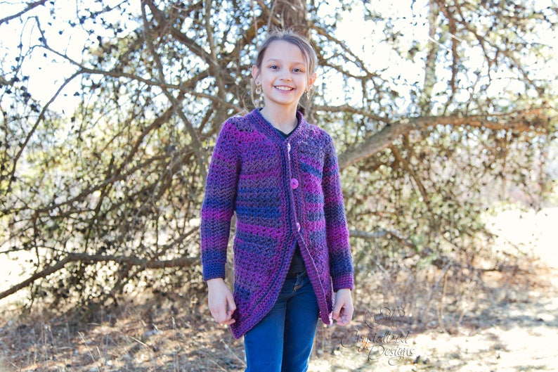 PDF Crochet PATTERN Angella Cardigan, Child Sizes image 2