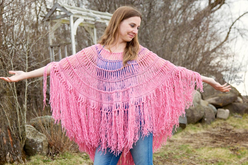 PDF Crochet PATTERN Hairpin Lace Poncho image 5