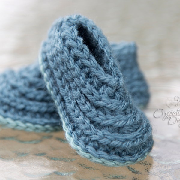 PDF Crochet PATTERN Ridged Baby Booties