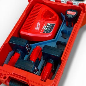 Milwaukee M12 Charger and Battery Insert for Packout Organizer | 3D Printed PETG Tool Storage image 3
