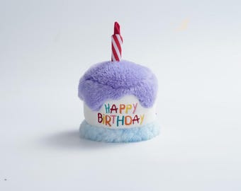 Blueberry Birthday Cake Dog Toy, Plush Squeaky Crinkle Toy for Dogs