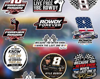 Vintage Kyle Busch Memorial vinyl Sticker & Magnet-Automotive Racing Retro Stock Car Motorsports Fan vinyl Sticker