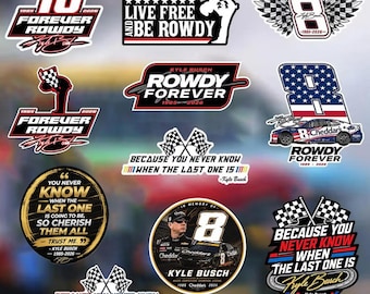 Vintage Kyle Busch Memorial vinyl Sticker & Magnet-Automotive Racing Retro Stock Car Motorsports Fan vinyl Sticker