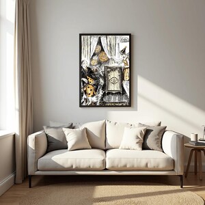 Arte vintage de Halloween, lámina imprimible retro de calabaza de Halloween, ilustración antigua de calabaza (descarga digital)