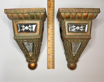 Vintage Pair of Ornate Drapery SconceS