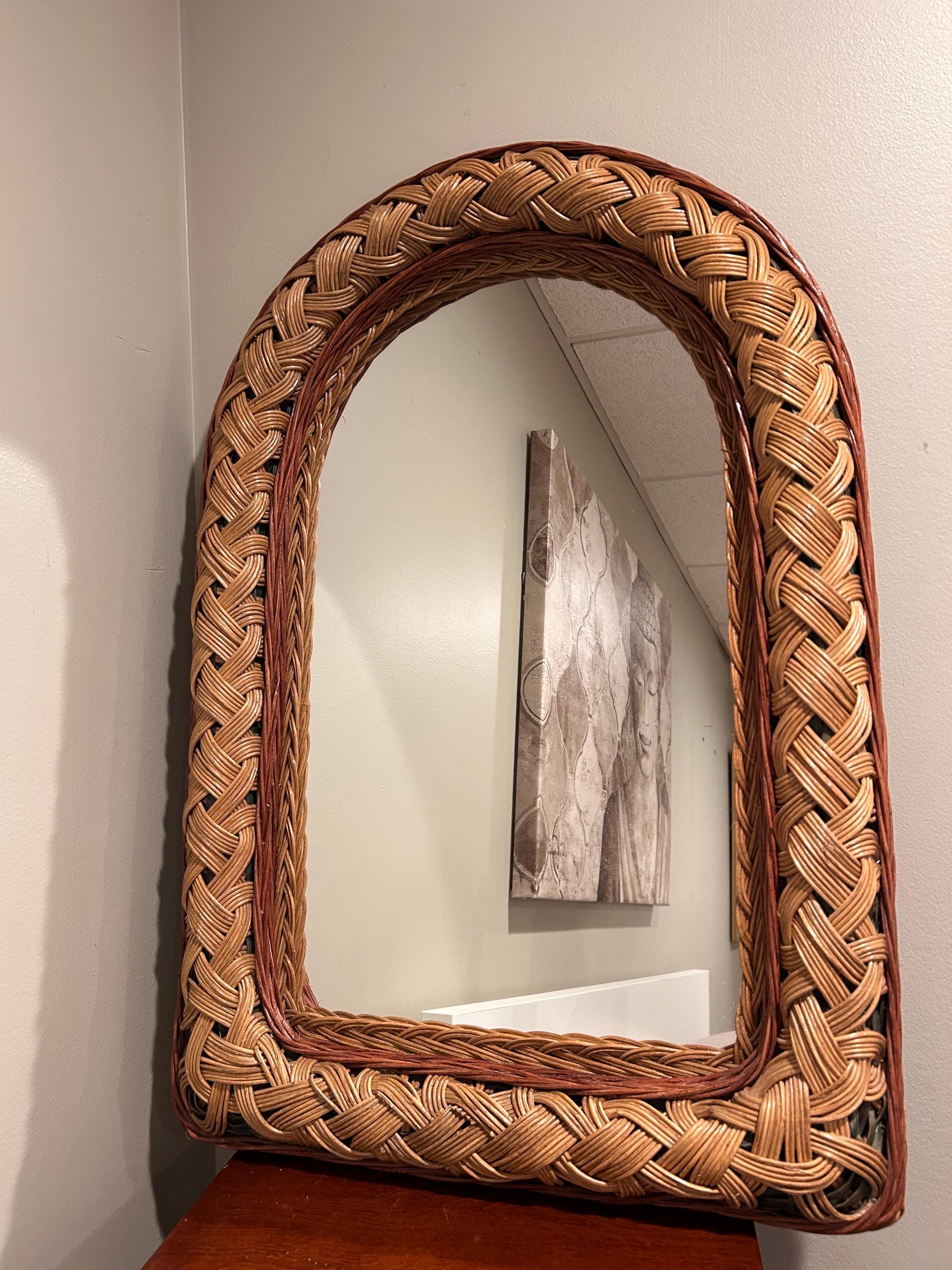 Vintage Rattan Mirror - Etsy