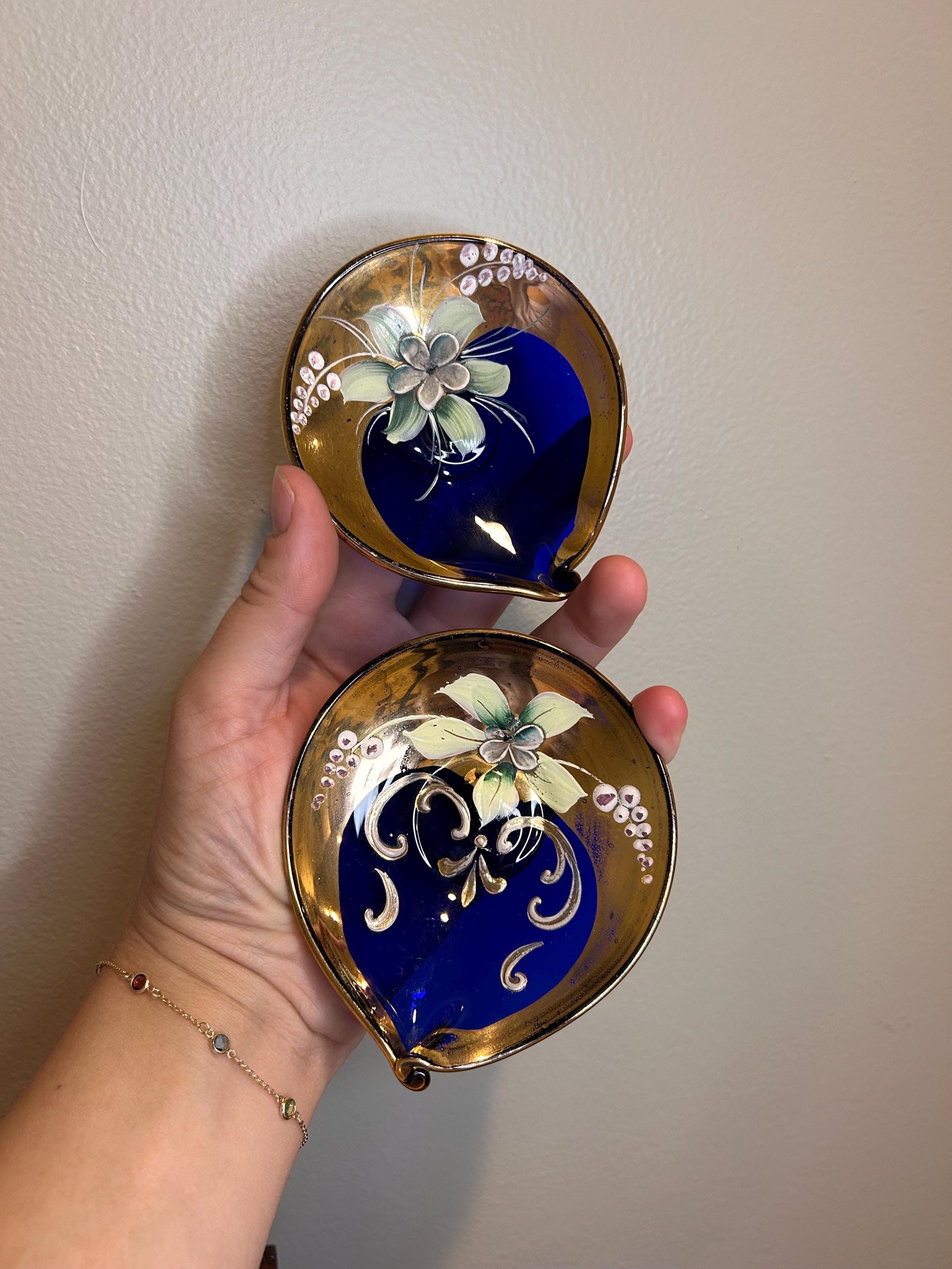 Vintage Dish Set Blue Flowers - Etsy