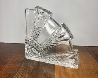 Sujetalibros de cristal vintage con forma de abanico