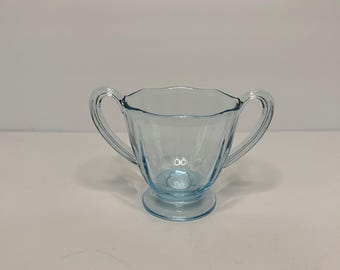 Fostoria Fairfax Azure Blue sugar bowl