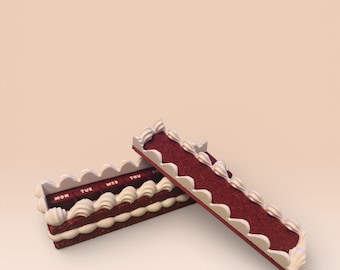 Red Velvet Cake Pill Box | 3D Printed Weekly Medication Organizer