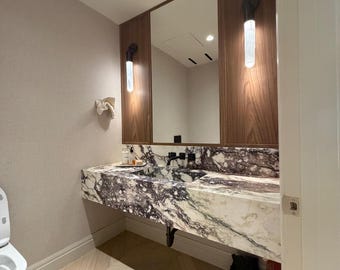 Custom Luxury Vanity  | Crafted Marble Natural Stone and Wood Customization | Handmade WeModern Home Design & Decor