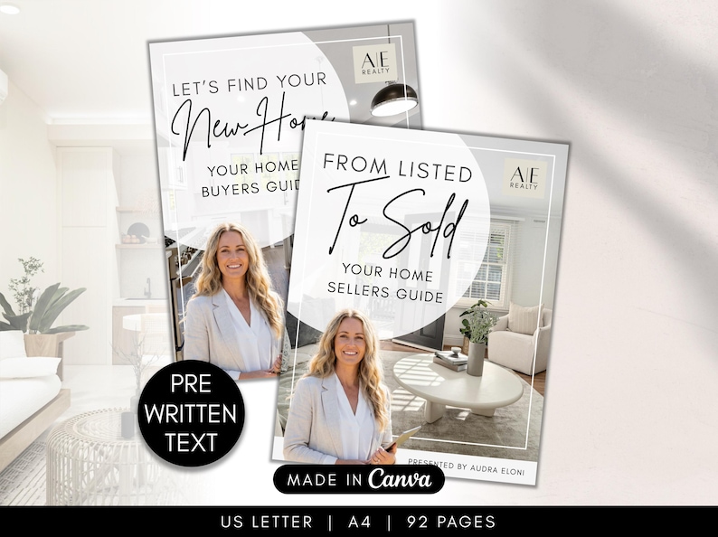 Real Estate Seller Guide & Home Buyer Guide Presentation Bundle, Real ...