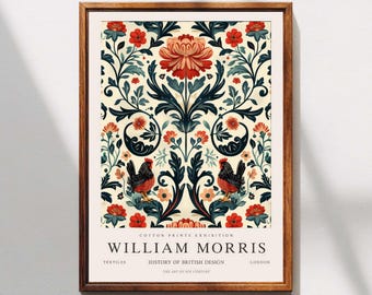 William Morris Print, Kew Gardens, London Home Decor, William Morris Poster, Vintage Wall Art, Floral Art, Vintage Poster