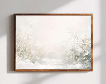 Neutral Wall Art, Abstract Print, Vintage Boho Poster, Rustic Minimal Landscape Watercolor Home Decor, Oil Painting