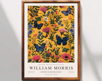 William Morris Print, Kew Gardens, London Home Decor, William Morris Poster, Vintage Wall Art, Floral Art, Vintage Poster