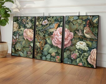 William Morris Print, Kew Gardens, London Home Decor, Set of 3, Vintage Wall Art, Floral Art, Vintage Poster