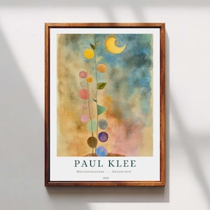 Paul Klee-tryck, abstrakt modern konst, Bauhaus-affisch, färgglad geometrisk väggkonst, expressionistisk målning, modern inredning i mitten av århundradet