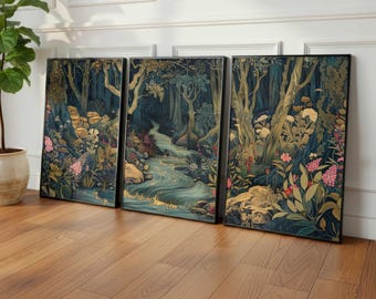 William Morris Print, Kew Gardens, London Home Decor, Set of 3, Vintage Wall Art, Floral Art, Vintage Poster