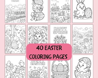 40 Easter Coloring Pages, Easter Coloring Book, Easter Craft, Easter Activities, Kids Coloring In Page, Coloring Sheet, Easter Color Book