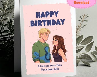 Off Campus Inspired Birthday Card PDF, Hockey Romance Birthday Gift, BookTok College Romance Birthday Card, Digital Download, Reader Card