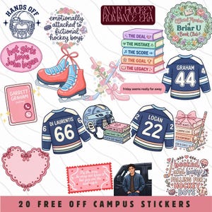 Off Campus TV Show, Briar U, Garrett Graham, Booktok Bookmark, Hockey Romance Gift, Digital Bookmark PDF, Printable Bookmarks, John Logan, Dean Di Laurentis, The Deal Elle Kennedy, Bookish Gifts, Romance Reader Pack.
This Off Campus inspired bookmark set is perfect for hockey romance readers, BookTok lovers, and fans of cozy college romance aesthetics. Featuring soft pastel colors, romantic sports vibes, and bookish designs, this printable bookmark bundle was created for readers who are com