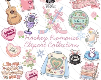 50 pcs Off Campus BookTok Sticker PNG Pack, Ice Hockey Romance Vinyl Decals Bookish Stickers, Briar U The Deal Garrett Graham Bookworm Gift