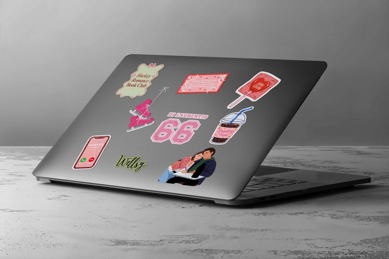 May include: A digital clipart collection with a hockey romance theme. Includes illustrations of a hockey jersey, ice skates, a candle, a karaoke ticket, a microphone, and a cocktail. The text "Hockey Romance Clipart Collection" is also present.A complete collection of 50 unique hockey romance png vinyl stickers and illustrations  Briar University  and  on a .40 pcs Off Campus BookTok Sticker PNG Pack, Ice Hockey Romance Clipart Digital Dowload Set, Briar U The Deal Garrett Graham Bookworm Gift