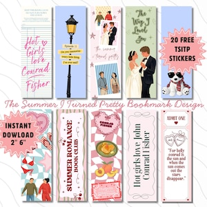 Lesezeichen-Set „Der Sommer, in dem ich hübsch wurde“ (inspiriert von Belly Conrad), Geschenkidee für BookTok-Leser, Lesezeichen zum Ausdrucken für Cousins Beach