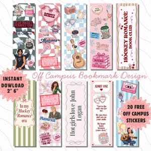 Off Campus TV Show, Briar U, Garrett Graham, Booktok Bookmark, Hockey Romance Gift, Digital Bookmark PDF, Printable Bookmarks, John Logan, Dean Di Laurentis, The Deal Elle Kennedy, Bookish Gifts, Romance Reader Pack.
This Off Campus inspired bookmark set is perfect for hockey romance readers, BookTok lovers, and fans of cozy college romance aesthetics. Featuring soft pastel colors, romantic sports vibes, and bookish designs, this printable bookmark bundle was created for readers who are com