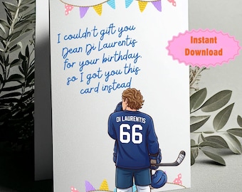 Off Campus Inspired Birthday Card PDF, Hockey Romance Birthday Gift, BookTok College Romance Birthday Card, Digital Download, Reader Card