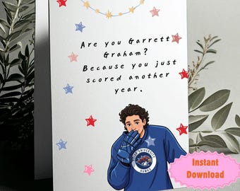 Off Campus Inspired Birthday Card PDF, Hockey Romance Birthday Gift, BookTok College Romance Birthday Card, Digital Download, Reader Card