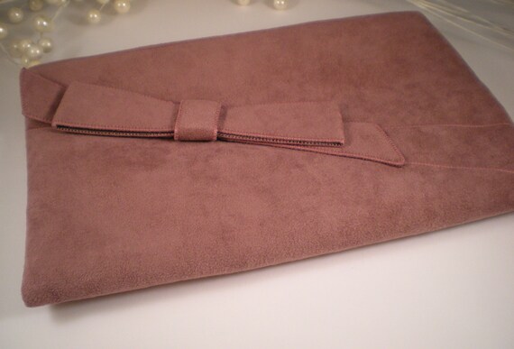 1980s Vintage Mauve/Dusty Rose Reva Ultrasuede Cl… - image 1