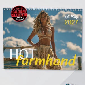 Calendrier Fermière 2027, Calendrier Mural Fermier Sexy, Calendrier Campagne, Cadeau Fermier Amusant, Cadeau Fermière, Calendrier pour Lui