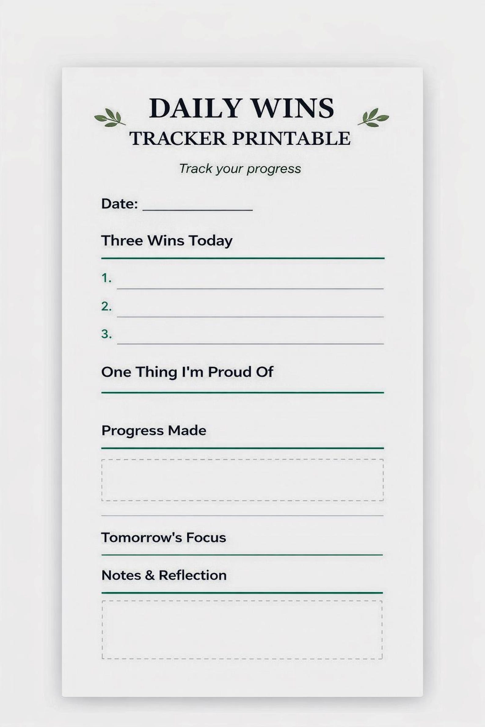 Wins Checklist.pdf Daily Wins Tracker | Productivity Journal, Habit Log (printable PDF) - Etsy