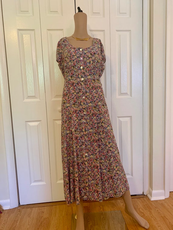 Vintage 90s floral maxi dress size 14