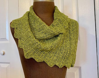 Dragon Wing Silk and Linen Scarf in light green
