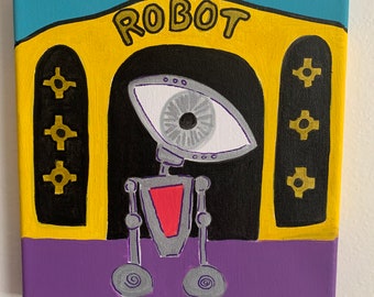 Robot - Original Painting - Artist Becca Cook