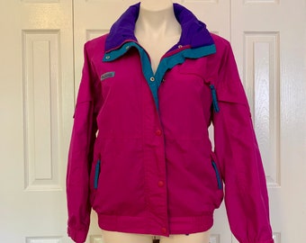 Vintage 1990s Columbia Jacket Neon colors size medium
