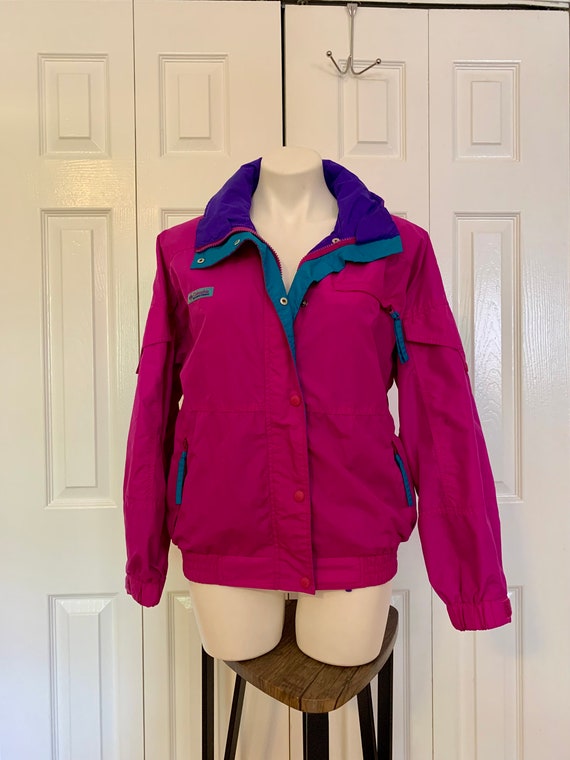 Vintage 1990s Columbia Jacket Neon colors size med