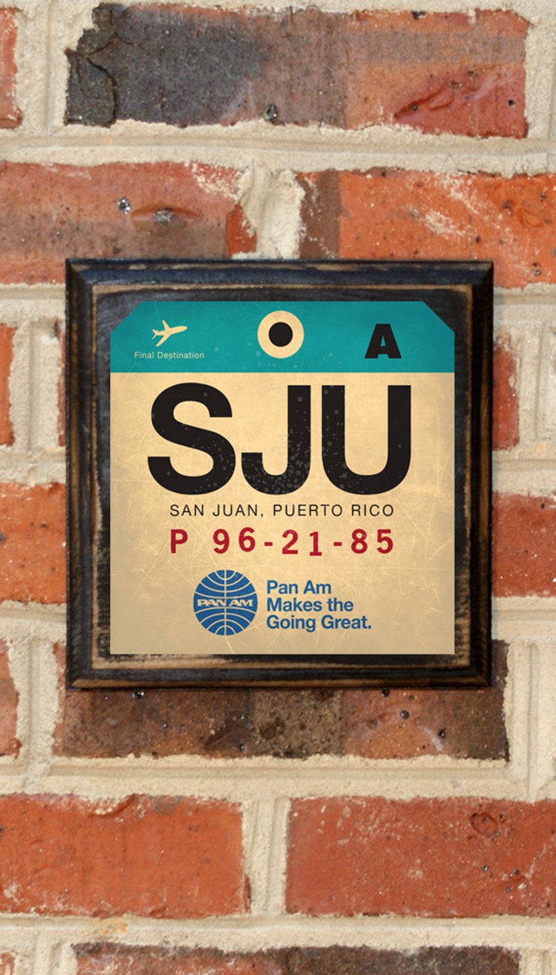 San Juan Puerto Rico Sign Luggage Claim Sign Baggage Tag Etsy