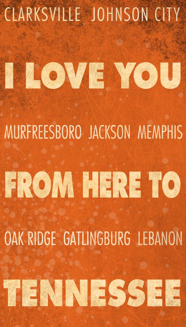 Tennessee TN I Love You From Here And Back Wall Art Sign