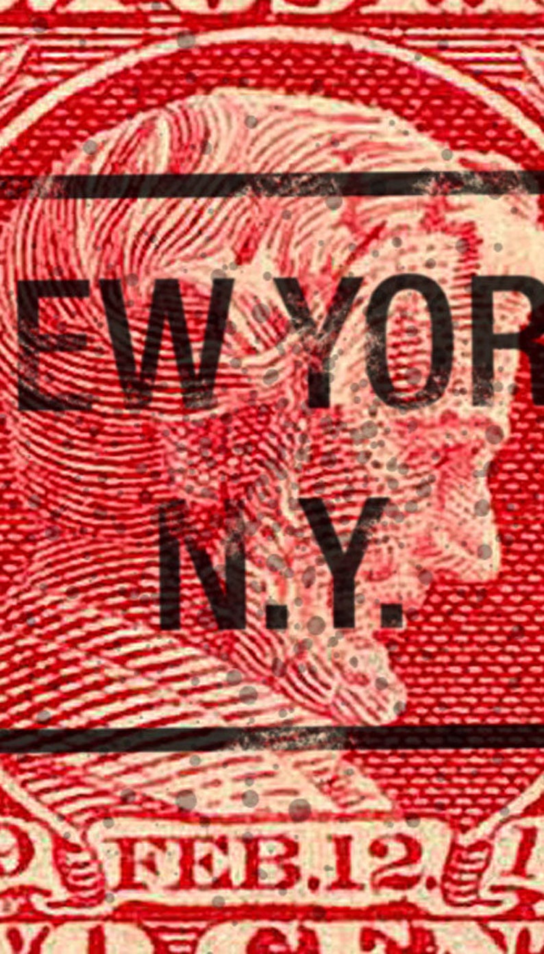 New York NY New York Cancelled US Lincoln Postage Stamp Wall Etsy